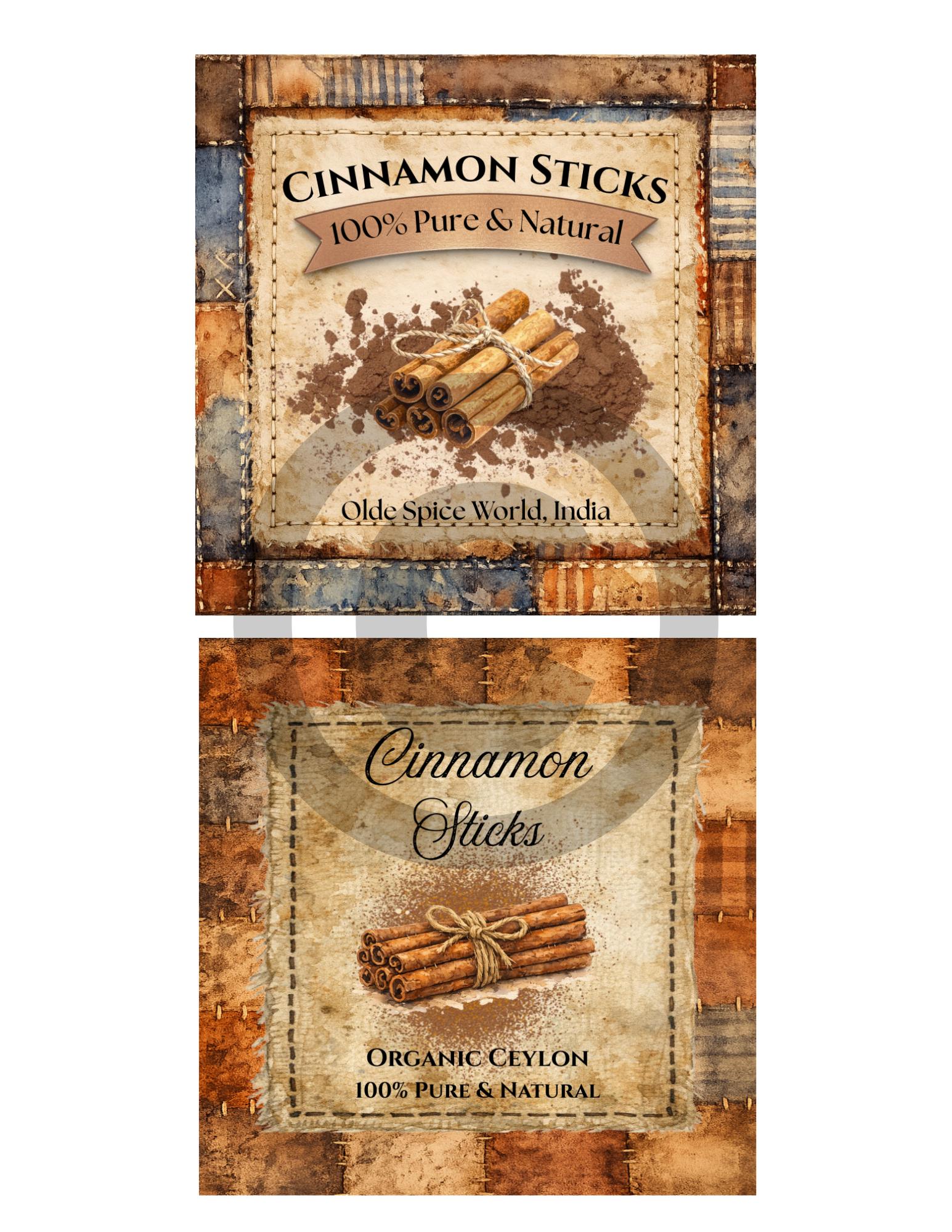 Primitive Cinnamon Stick Labels/tag, Instant Digital Download, Rustic ...
