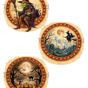 Primitive Halloween/Fall Patch Label Mix, Instant Digital Download, Rustic Fall Printables