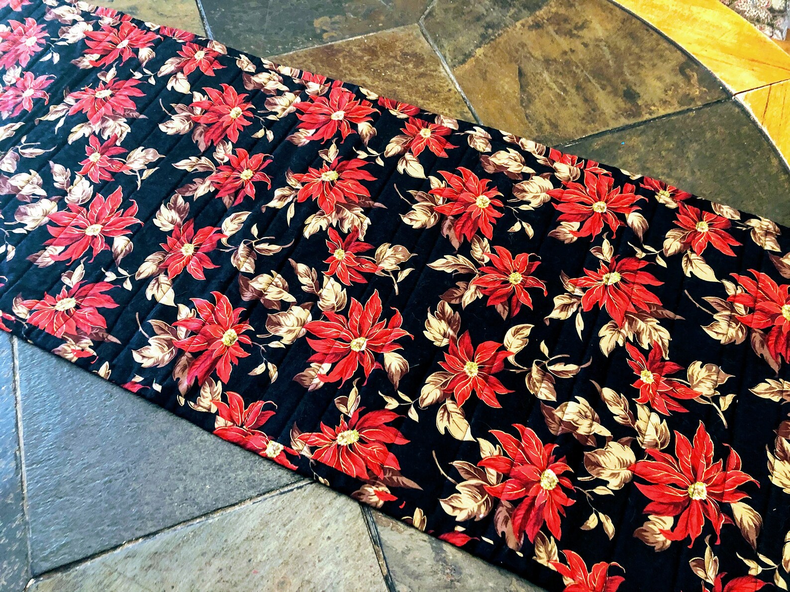 Quilted Holiday Table Runner Jelly Roll Stripes Rectangular Etsy