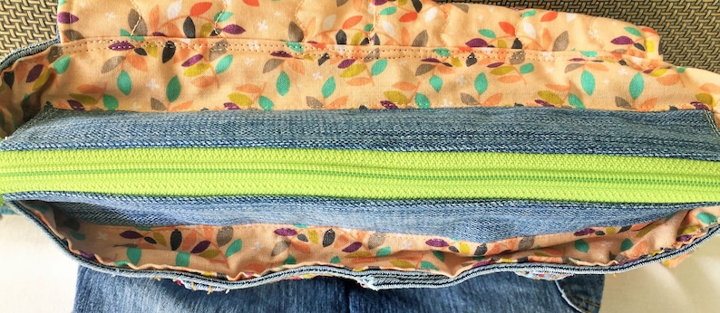 Upcycled Unfabulous Jeans Backpack Eco Friendly Denim Book Bag Floral Fabric Embroidered Studded
