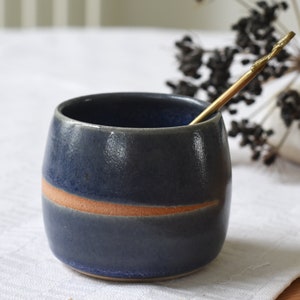 Blue ceramic beaker/tumbler/cup for coffee, tea, juice and wine - handmade stoneware pottery