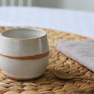 Creamy white ceramic beaker/tumbler/cup for coffee, tea, juice and wine - handmade stoneware pottery