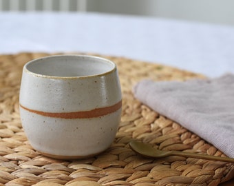 Creamy white ceramic beaker/tumbler/cup for coffee, tea, juice and wine - handmade stoneware pottery