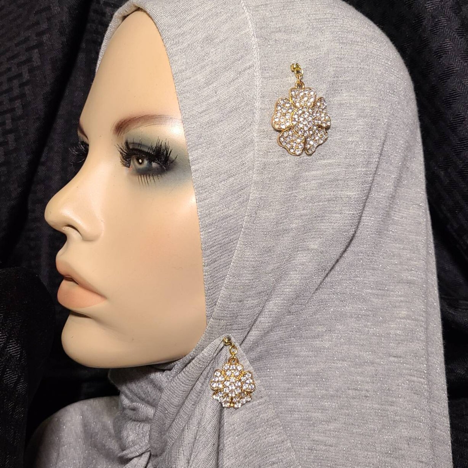 Set of 2 Hijab Pins Large & Small Matching Gold Tone Etsy UK