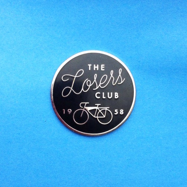Club del perdedor esmalte Pin Stephen King Pennywise payaso miedo Halloween Horror libro Tim Curry 1950 plata bicicleta goma solapa