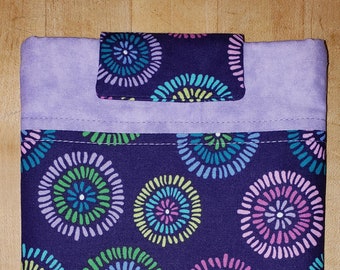 Purple Flower E-Reader Book Sleeve