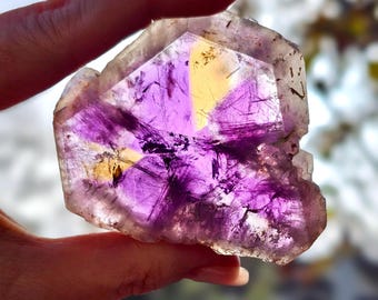 Ametrine Slice from Bolivia Gemmy Ametrine Crystal Amethyst with Citrine Slice Bolivian Ametrine Crystal Real Ametrine Natural Rare Gemstone