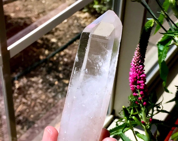 Beautiful Natural Quartz Crystal from Madagascar | Window Face | Double Terminated | Large Quartz Point | Natural Madagascar Quartz | P49J