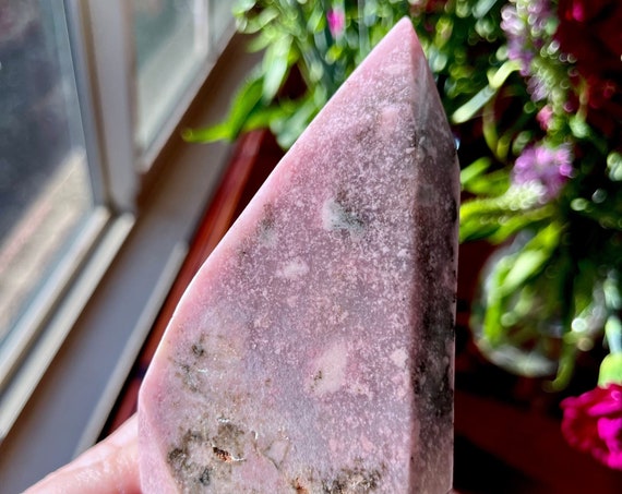 Glorious Thulite Crystal from Mozambique | Pink Thulite | Rare Crystal | Heart and Third Eye Chakra | Meditation Crystal | Crystal Grid E81C