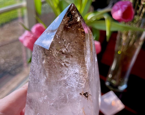 Exquisite Smoky Amethyst Phantom Quartz Elestial Crystal from Madagascar | Rare Elestial Crystal | AA Grade | Elestial Quartz | E12A