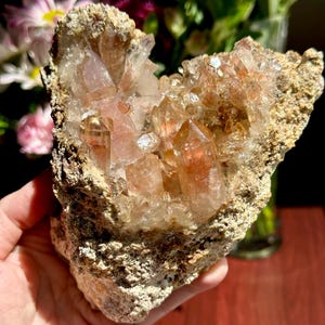 Red Orange River Phantom Quartz from South Cape, South Africa | Hematite Phantoms | Rare Red Phantom Cluster | Balances Lower Chakras |
