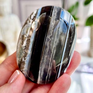 Owyhee Blue Opal Crystal Palm Stone Opal for meditation crystal for dreamwork throat chakra crystal opal blue opal oregon common opal Owyhee