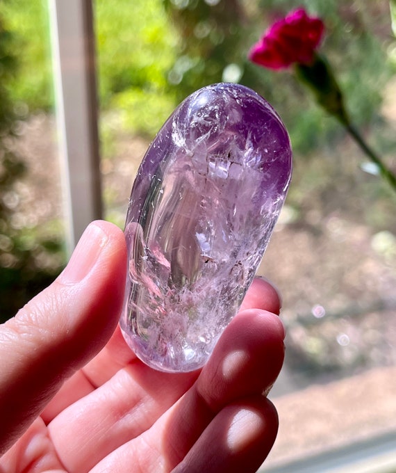 Gorgeous GEMMY Amethyst Palm Stone from Brazil | Extra Grade | Crown Chakra Crystal | Brazilian Amethyst | Meditation | Reiki Crystal | X3D