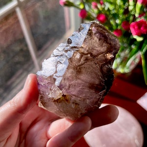 Smoky Amethyst Elestial Scepter Crystal with Lepidocrocite from Zimbabwe | Smoky Amethyst Phantom | RARE Smoky Amethyst Elestial | P27C