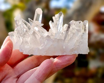Clear Quartz Cluster from Arkansas A Grade Quartz Water Clear Pristine Quartz Manifestation Energy Crystal Grid Meditation Display Cluster