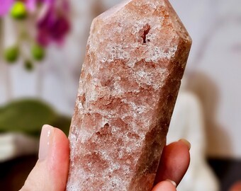 Pink Druzy Amethyst Tower from Brazil Heart Chakra Stone for Reiki Master Lightworkers Stone for Crystal Grid for Compassion