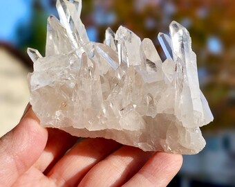 Clear Quartz Cluster from Arkansas A Grade Quartz Water Clear Pristine Quartz Manifestation Energy Crystal Grid Meditation Display Cluster