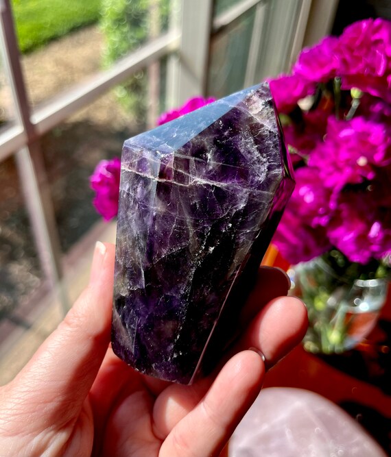 Beautiful Polished Amegreen Crystal with Zambian Amethyst and Prasiolite from Zambia  | VERY RARE Amegreen | Uplifting Energy | E57C