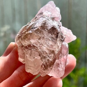 Crystalized Rose Quartz Cluster on Smoky Quartz from Brazil | 85 grams | Rose Quartz Cluster| Very Rare | New Crystal Discovery |