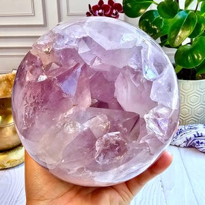 Amethyst Geode Sphere XL Brazilian Amethyst Sphere Display Crystal AAA Grade Large Amethyst Sphere Wedding Gift Crystal Third Eye Meditation
