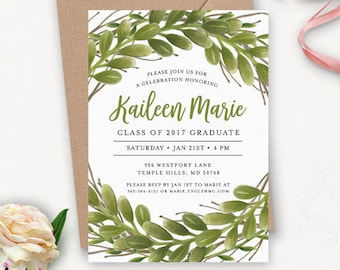 college graduation invitation template grad party invites etsy