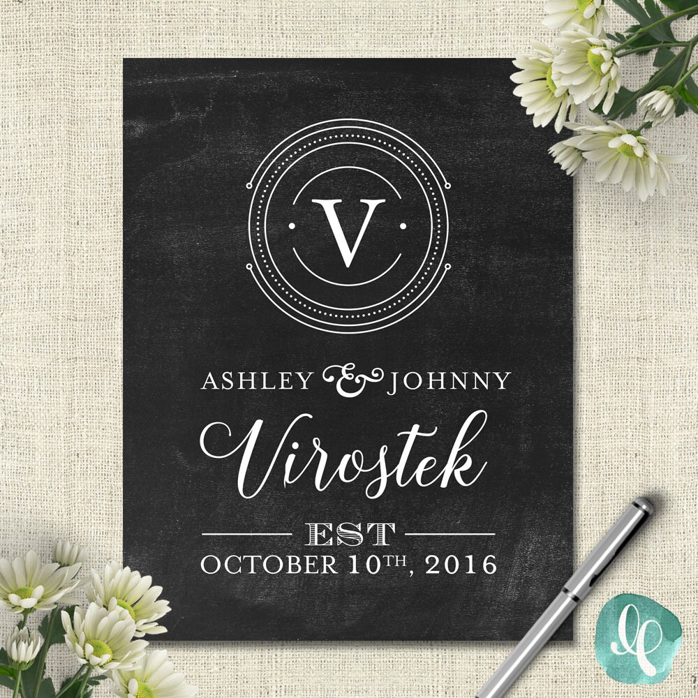 Custom Wedding Printable Signs / Wedding Established Sign | Etsy