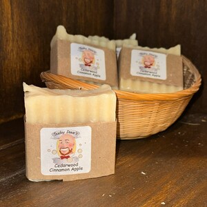 Cedar wood Cinnamon Apple Handmade Soap 4-4.5 oz