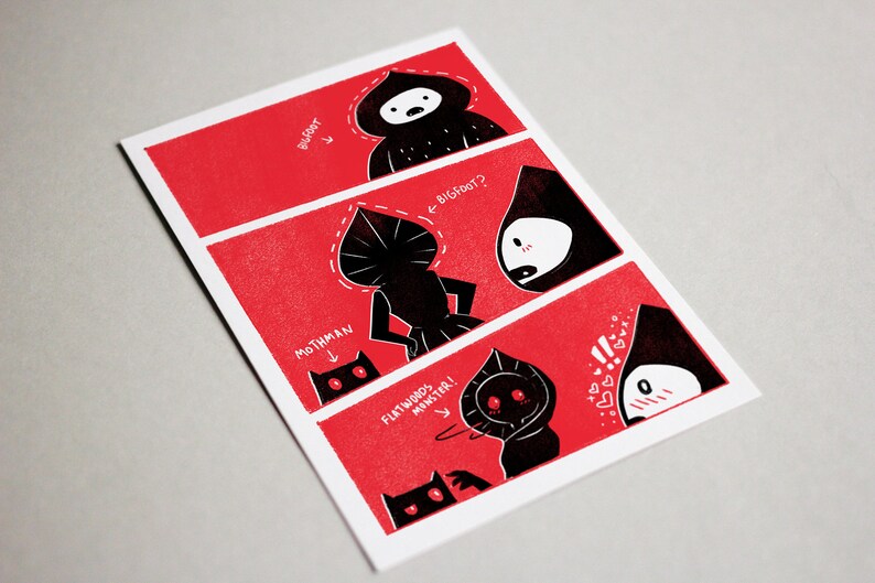 Cryptids in Love Printable Valentine's Card, Bigfoot Love at First ...