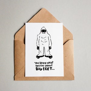 Cryptid Bigfoot Printable Valentine&#39;s Card, Bigfoot Card, Cryptid Card, Bigfoot