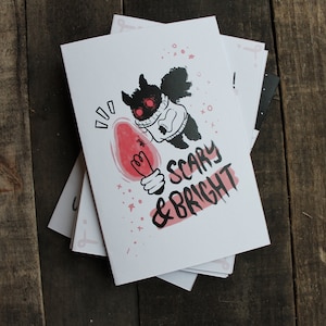 Cryptid Mothman Printable Holiday Card, Mothman Card, Cryptid Card, Mothman