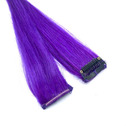Purple Highlights Remy Human Hair Extension Clip in Streak - Etsy Purple Highlights Remy Human Hair Extension Clip in Streak - Etsy