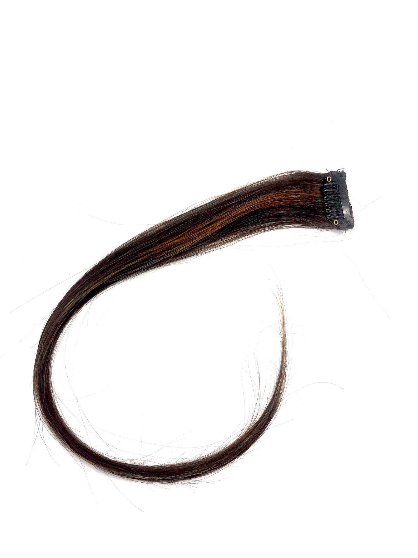 Balayage Caramel Brown Human Hair Clip In Extension Streaks Etsy