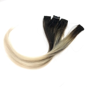 Ombre Platinum Blonde Highlights Human Hair Extension Clip-in Streak