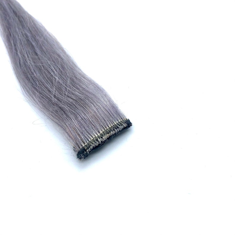 Lavender Grey Highlights Remy Human Hair Extension Clip-in Lavender Hair Limited Availability Custom Designed Colour image 4