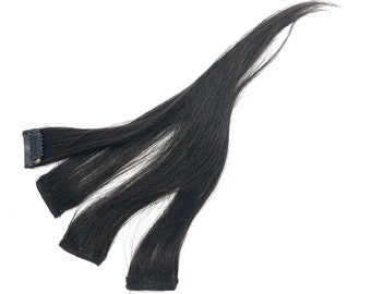 Black Brown Highlight Remy Human Hair Extension Clip-in