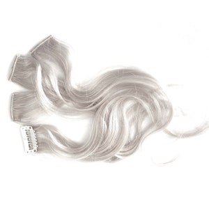 Natural Light Grey Highlights - Light Grey Hair - Remy Human Hair Extension Clip-in Limited Availability - Custom Designed Colour