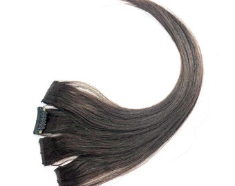 Dark Brown Highlights Remy Human Hair Extension Clip-in