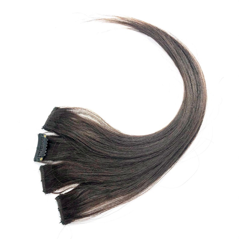 100 Human Hair Extension Clip in Streak Brown Dark Etsy UK