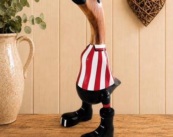 Sunderland AFC Personalised Duck – Hand Painted Bamboo Root Football Fan Gift, 25cm