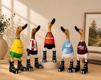 Custom Sports Team Wooden Duck | Hand-Painted Bamboo Root Figurine