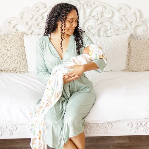 Maternity Robe Nursing Robe and Swaddle 
