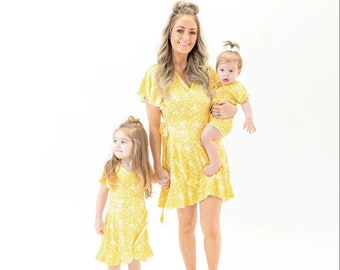 Matching Summer Dresses, Mommy And Me Outfit, Mother Daughter Dress, Wrap Dress, Photoshoot Dress, Matching Outfit, Spring Dress - Daisy