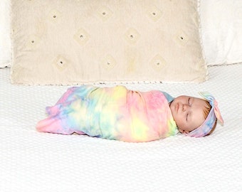 tie dye swaddle blanket