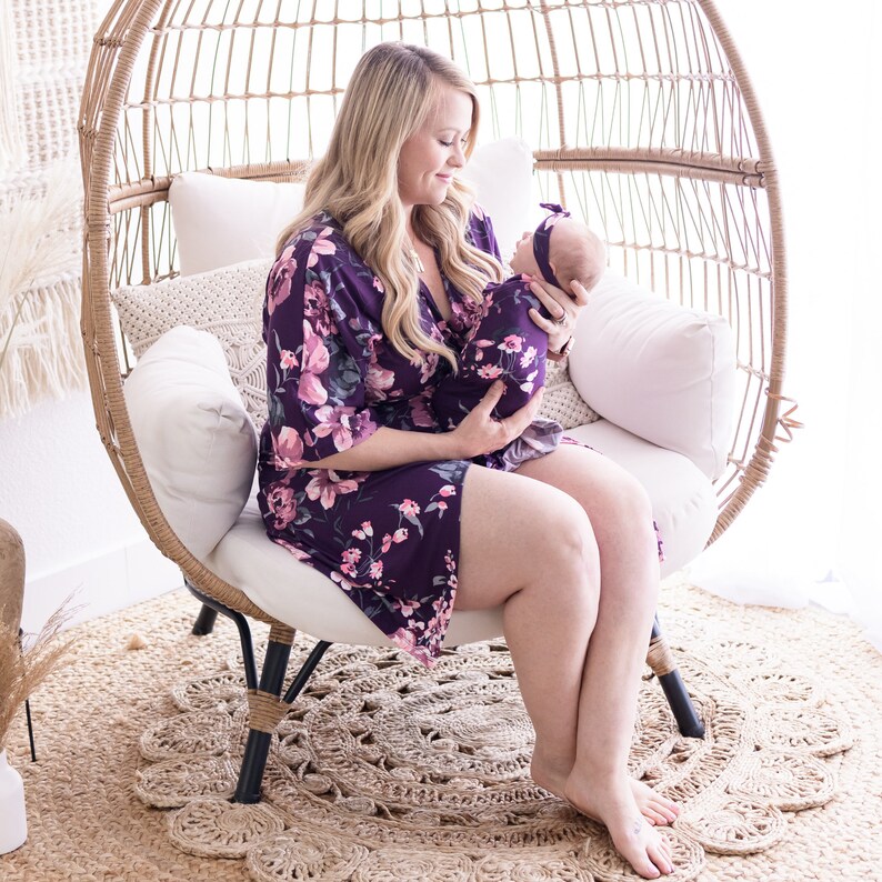 Robe and Swaddle Set Girl Maternity Robe Mommy and Me Robe Etsy