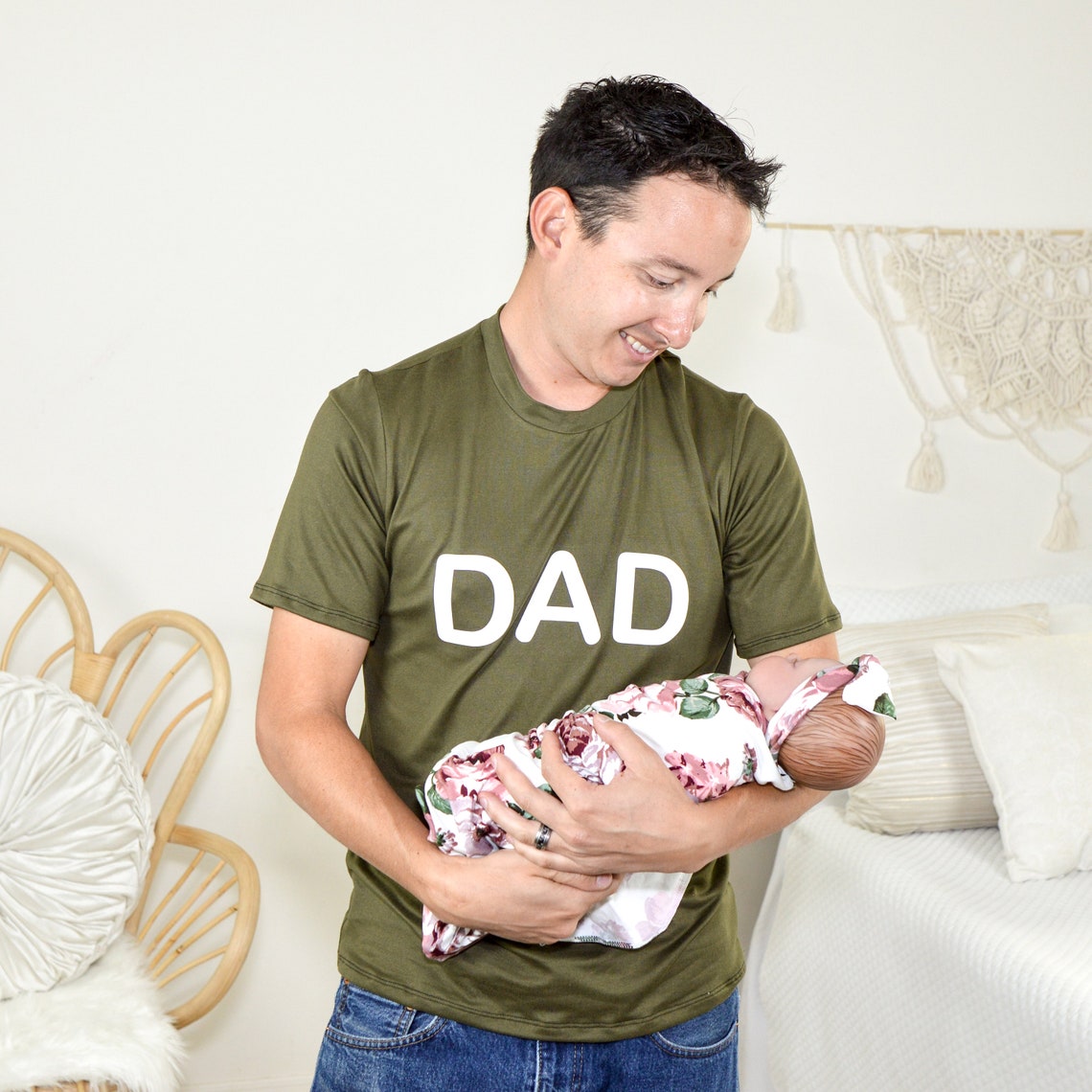 DAD Shirt Robe and Swaddle and Dad Shirt Matching Dad New Etsy