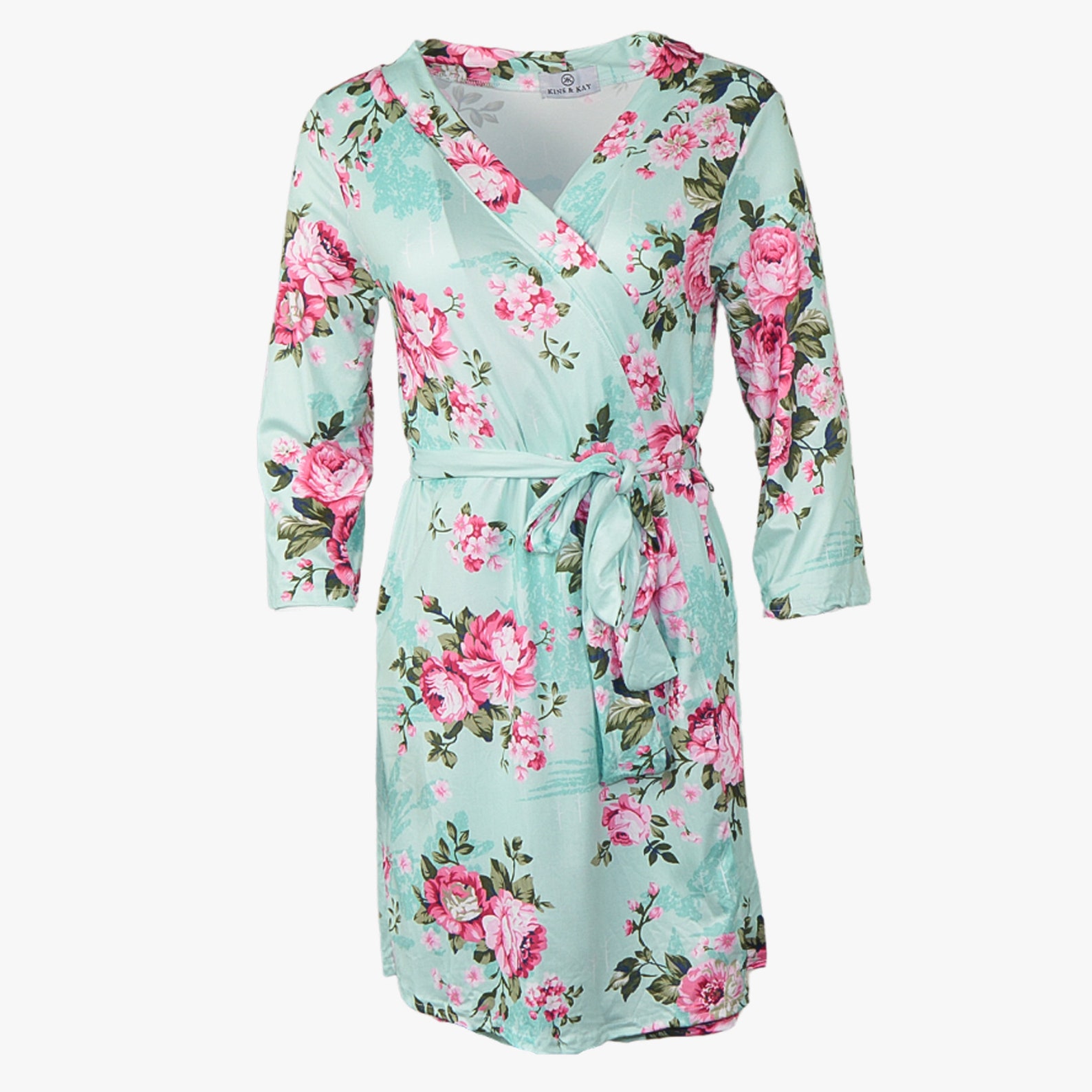 teal maternity robe