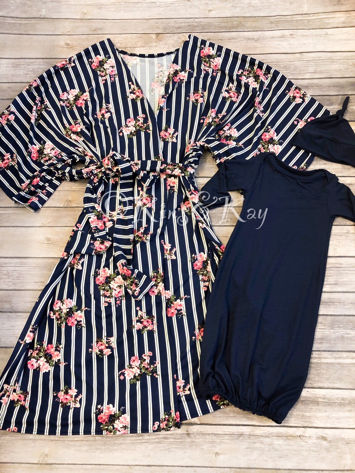matching robe and newborn outfit