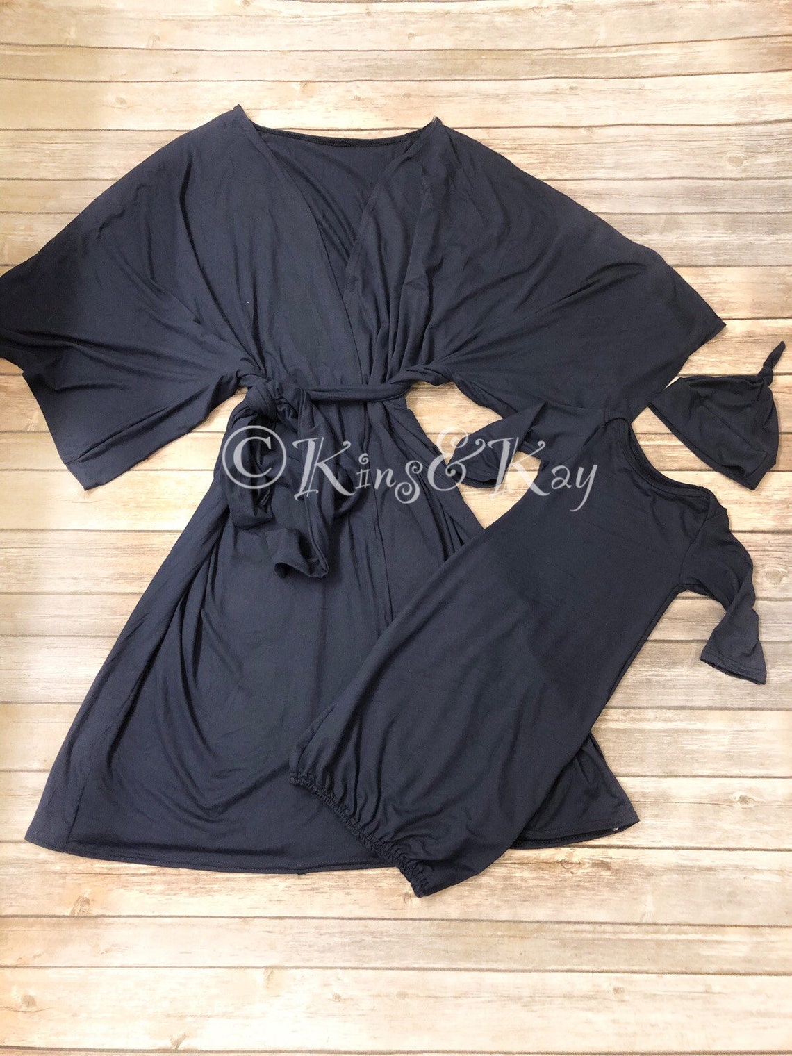 matching robe and newborn outfit