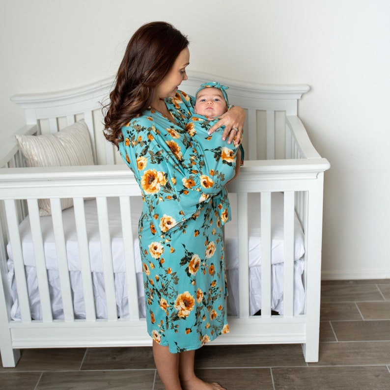 Maternity Robe Robe and Swaddle Set Girl Hospital Robe Etsy