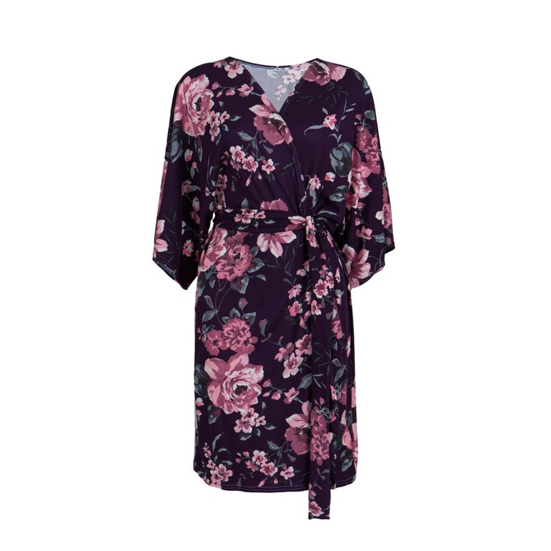 Purple Floral Maternity Robe Nightgown and Swaddle Set Etsy